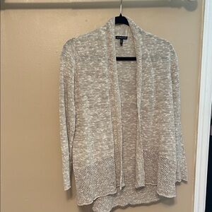 Eileen Fisher Cream Open-Front Cardigan